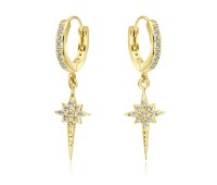 Sparkly with CZ Silver Huggies Earring HO-1636-GP